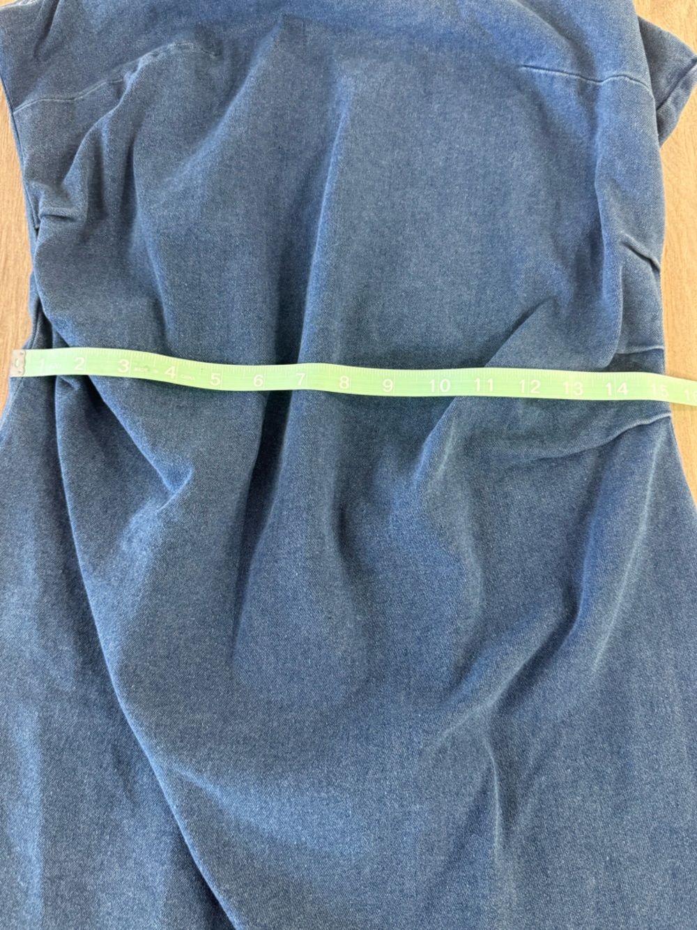 Cider Stretch Denim Scoop Tie Strap Mini Dress – Size 1XL – Blue Y2K - Picture 8 of 8